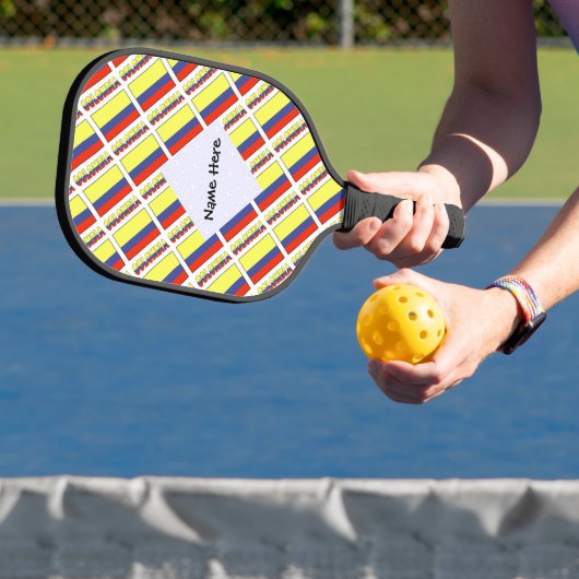 Raquette De Pickleball Drapeau colombien et colombien avec votre nom (Insitu)