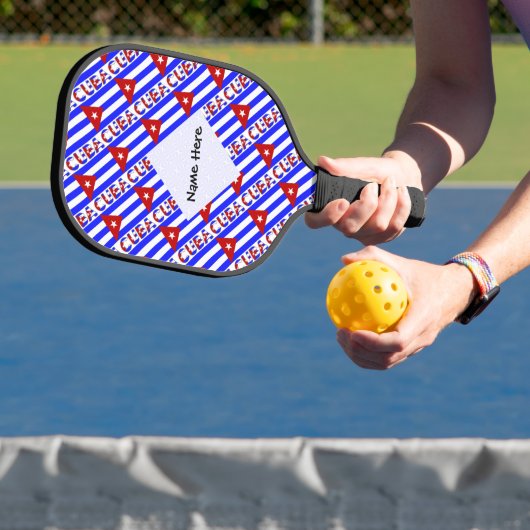 Raquette De Pickleball Drapeau cubain bleu clair et Cuba en carrelage ave (Insitu)