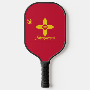Raquette De Pickleball Drapeau d'Albuquerque, Nouveau-Mexique