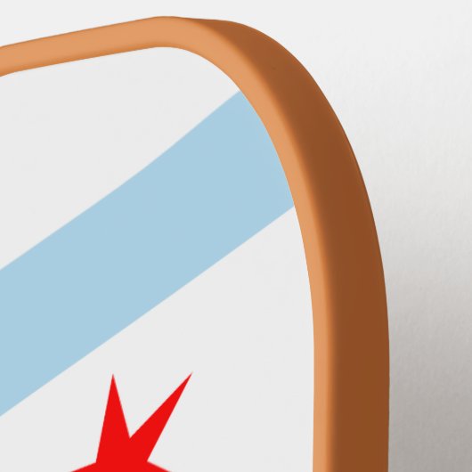 Raquette De Pickleball Drapeau de Chicago, Illinois Pickleball Paddle (Détail gauche)