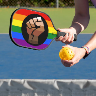Raquette De Pickleball Drapeau de couleur des personnes queer de Slippery