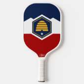 Raquette De Pickleball Drapeau de l'Utah (Drapeau de ruche) (Verso)