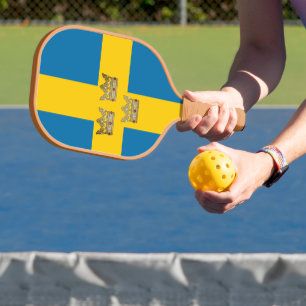 Raquette De Pickleball Drapeau de Suède avec trois Couronnes de Suède ajo