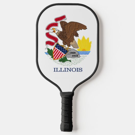Raquette De Pickleball Drapeau d'État de l'Illinois, États-Unis (Verso)