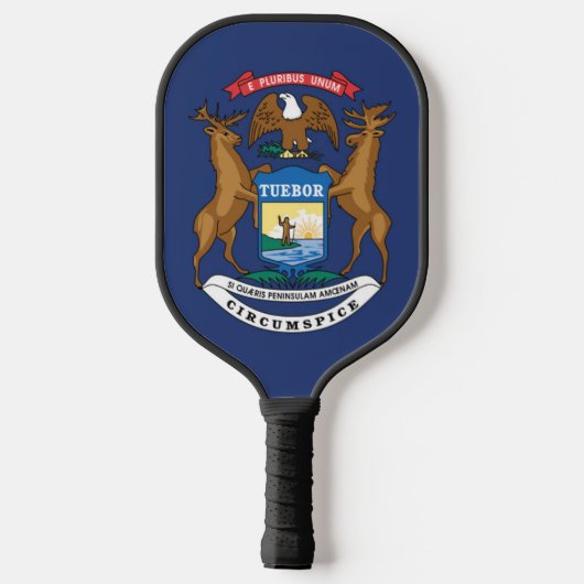 Raquette De Pickleball Drapeau d'État du Michigan, États-Unis (Verso)