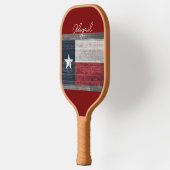 Raquette De Pickleball drapeau d'état du Texas style rustique rouge foncé (Gauche)