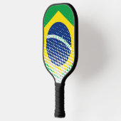 Raquette De Pickleball Drapeau Du Brésil Avec Effet Halftone (Gauche)
