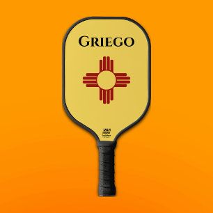 Raquette De Pickleball Drapeau du Nouveau Mexique avec symbole Zia