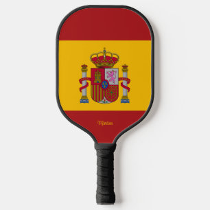 Raquette De Pickleball drapeau espagnol avec votre nom