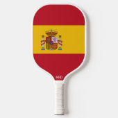 Raquette De Pickleball Drapeau espagnol Monogramme personnalisé (Recto)