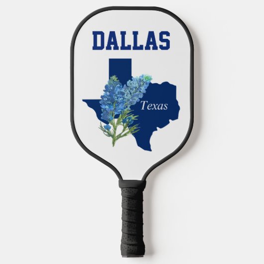 Raquette De Pickleball Drapeau floral texan Austin Dallas Bluebonnets (Recto)