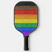 Raquette De Pickleball Drapeau gay pride inclusif SlipperyJoe ru texturé (Recto)