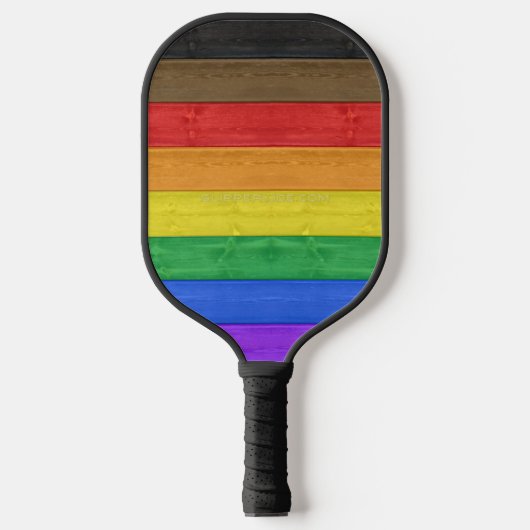 Raquette De Pickleball Drapeau gay pride inclusif SlipperyJoe ru texturé (Recto)