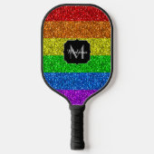 Raquette De Pickleball Drapeau LGBT vibrante parties scintillant arc-en-c (Recto)