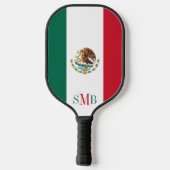 Raquette De Pickleball Drapeau mexicain avec monogramme personnalisé (Verso)