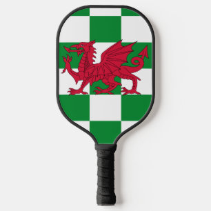 Raquette De Pickleball Drapeau mystique de dragon celtique rouge du Pays