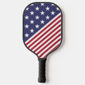 Raquette De Pickleball Drapeau Patriotique Rouge Blanc Bleu Étoiles Et Fr (Verso)