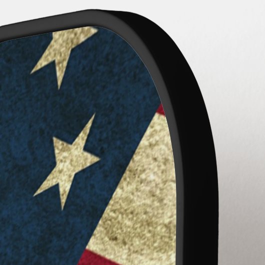 Raquette De Pickleball Drapeau patriotique rustique américain Camo Monogr (Détail gauche)