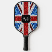 Raquette De Pickleball Drapeau rouge bleu blanc brillant parties scintill (Verso)