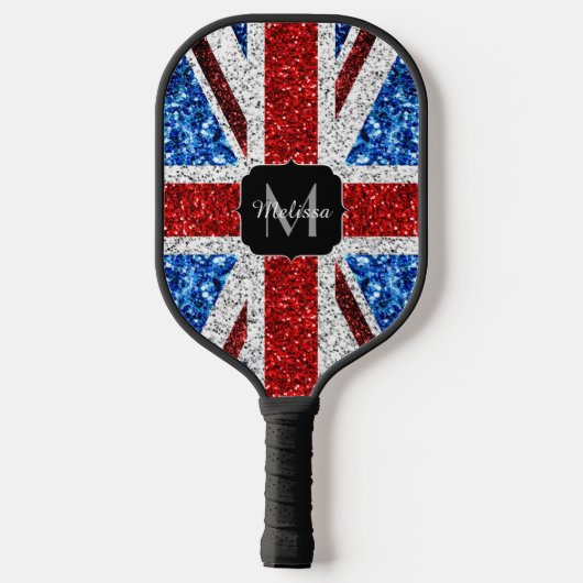 Raquette De Pickleball Drapeau rouge bleu blanc brillant parties scintill (Verso)