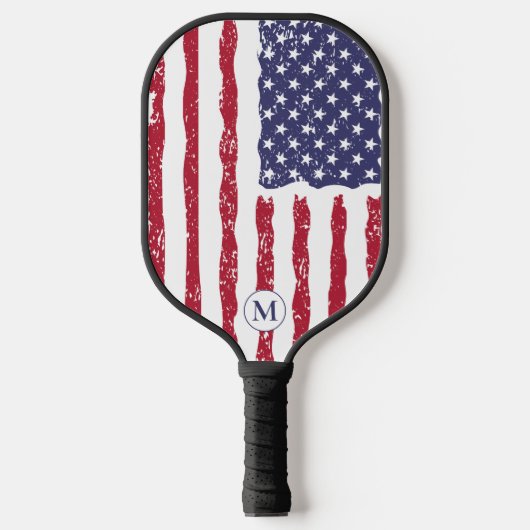 Raquette De Pickleball Drapeau rustique américain (Recto)