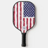 Raquette De Pickleball Drapeau rustique américain (Verso)