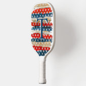Raquette De Pickleball Drapeau rustique américain Monogramme Pickleball P (Gauche)