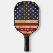 Raquette De Pickleball Drapeau Rustique Américain Personnalisé USA Patrio (Recto)