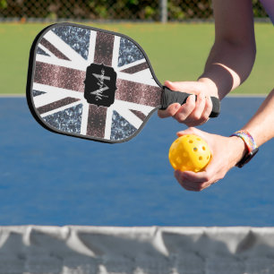 Raquette De Pickleball Drapeau Rustique UK rouge bleu étincelants parties