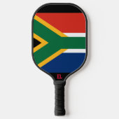Raquette De Pickleball Drapeau sud-africain avec initiales (Recto)