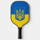 Raquette De Pickleball Drapeau ukrainien avec armoiries (Verso)