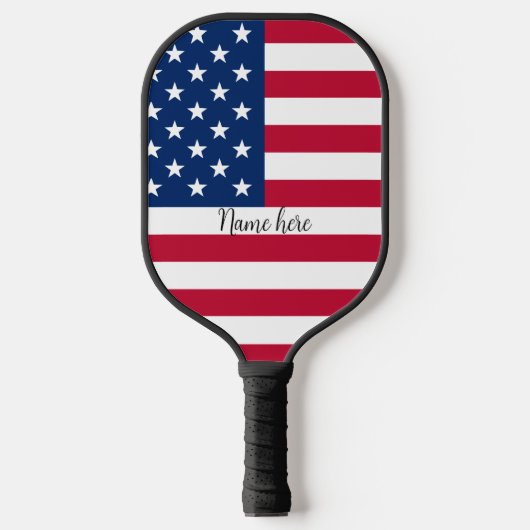 Raquette De Pickleball Drapeau Usa & votre nom (Recto)