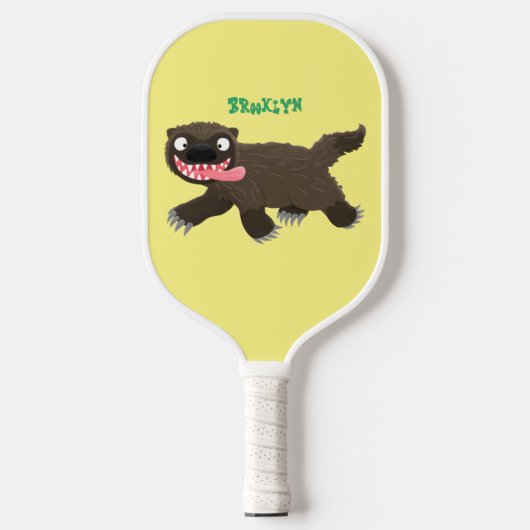 Raquette De Pickleball Drôle animal avide de carcajou (Recto)