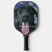 Raquette De Pickleball Drôle Black Lab Texte personnalisé (Recto)