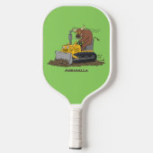 Raquette De Pickleball Drôle bulldozer de conduite de taureaux (Verso)