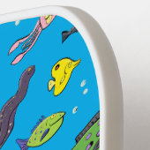 Raquette De Pickleball Drôle des créatures marines dessin motif (Détail gauche)