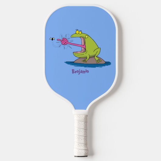 Raquette De Pickleball Drôle dessin animé de grenouille et mouche (Recto)