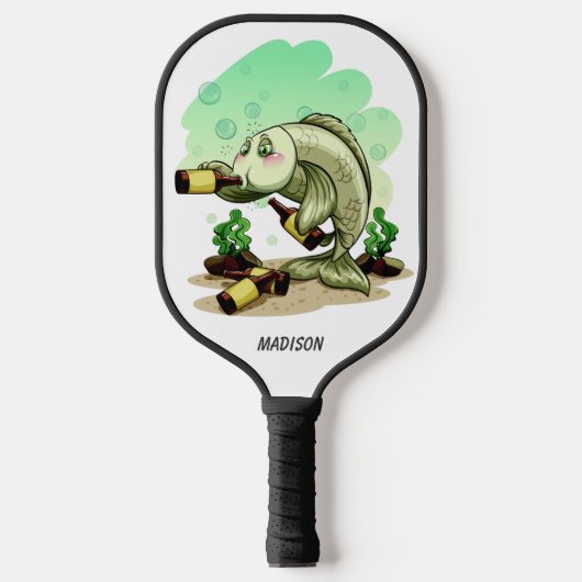 Raquette De Pickleball Drôle nom personnalisé Poisson de boisson (Recto)