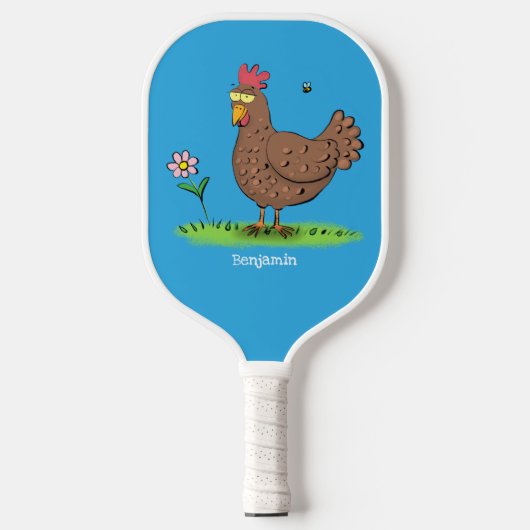 Raquette De Pickleball Drôle poulet rustique whimsical dessin animé (Recto)