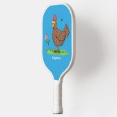 Raquette De Pickleball Drôle poulet rustique whimsical dessin animé (Gauche)