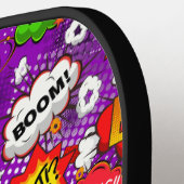 Raquette De Pickleball Drôle Retro Comic Discours Bubbles Motif sans cout (Détail gauche)