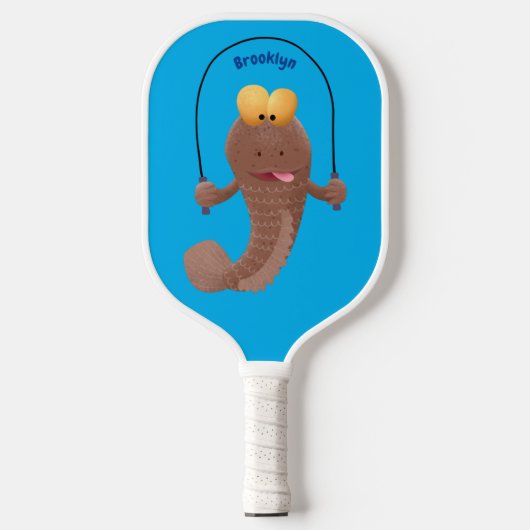 Raquette De Pickleball Drôle sauter boudskipper poisson dessin animé (Recto)