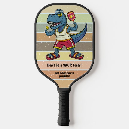 Raquette De Pickleball Drôle Tyrannosaurus Rex Retro Saur Loser Custom (Verso)