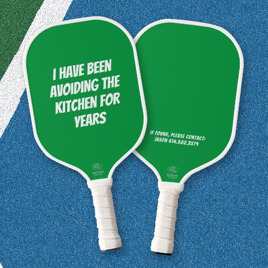 Raquette de Pickleball Drôle Verte Pas Dans La Cui