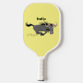 Raquette De Pickleball Drôle wildebeest tourner dessin animé illustration (Verso)