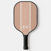 Raquette De Pickleball Dusty Rose rayures Feminine rose Monogramme (Recto)
