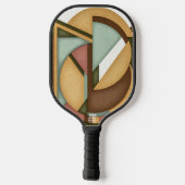Raquette De Pickleball Earth-Toned Geometric Harmony Mid-Century (Verso)