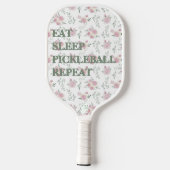 Raquette De Pickleball Eat Sleep Pickleball Repeat Floral Girly (Verso)