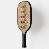 Raquette De Pickleball Echelle de Bug Funky Garden Stripes arc-en-ciel mi (Gauche)