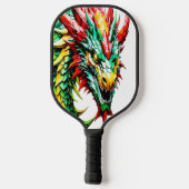 Raquette De Pickleball Échelle rouge, verte et jaune (Verso)